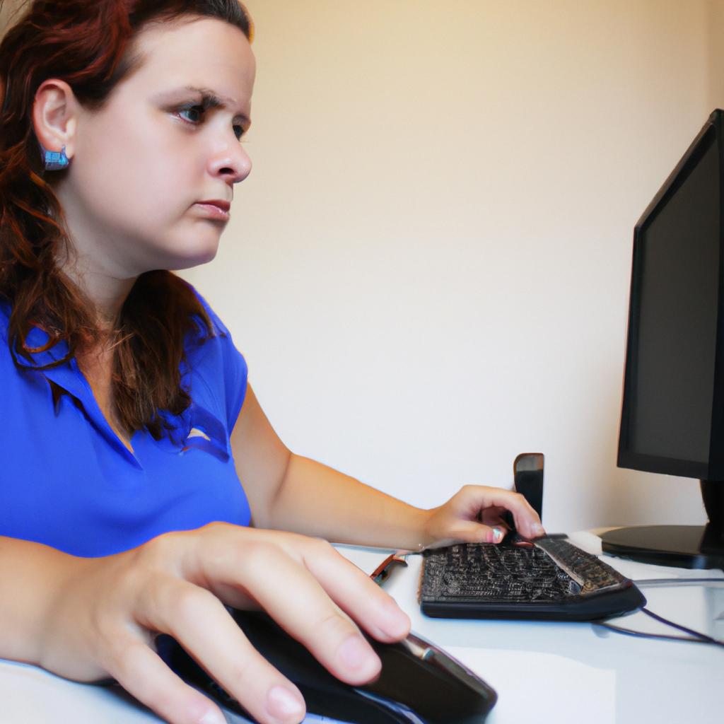 Woman analyzing data on computer