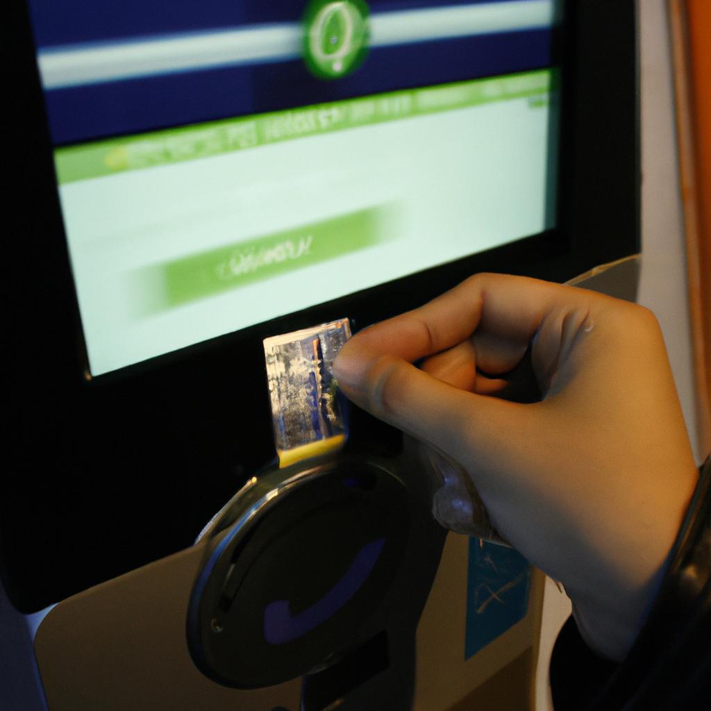 Person using digital ticketing system